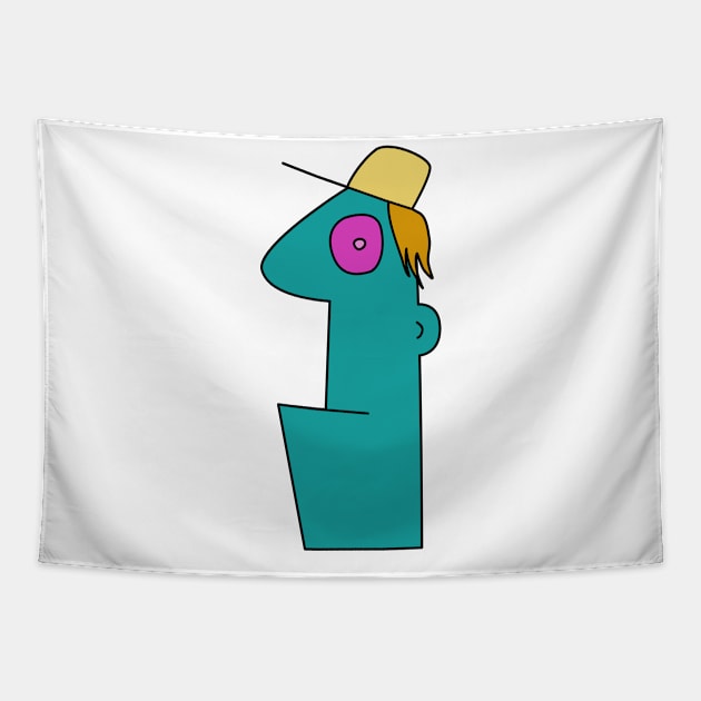 Cartoon abstract face Tapestry by MoonwalkerInk