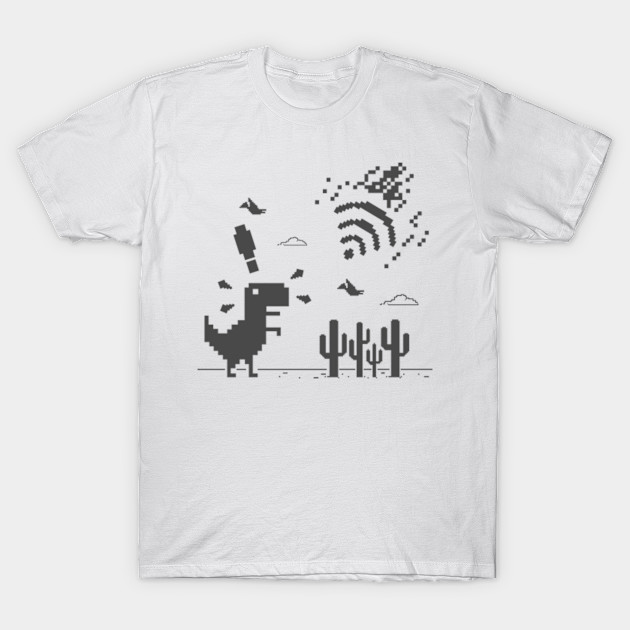 Dinosaur Game no internet ,T-Rex Game Unisex recycled t-shirt