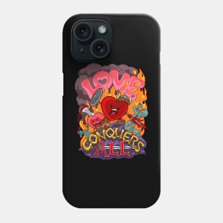 Love Conquers All - Barbarian Viking Hearts Phone Case