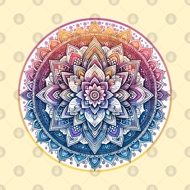 Serenity Mandala 1 - Purple and Orange by AmandaOlsenDesigns