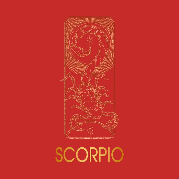 Golden Scorpio Zodiac Sign by xposedbydesign