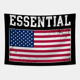 USA Essential Worker American Flag Covid 19 Tapestry