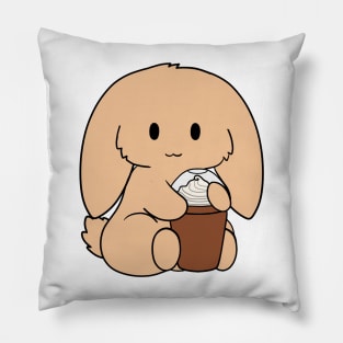 Tan Bunny Ice Coffee Pillow