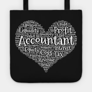 Accountant Heart made from words graphic Tote