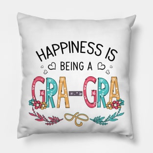 Happiness Is Being A Gra-Gra Wildflowers Valentines Mothers Day Pillow