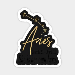 Aries Astrology Constellation Sign Date Idiom Zodiac Gold Foil Magnet