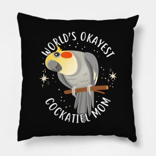 World's Okayest Cockatiel Mom Pillow