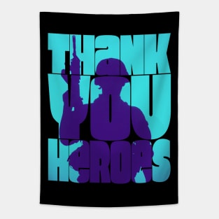Thank You Heroes Military Silhouette Tapestry