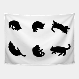 Sleeping Cats(Black Outline) Tapestry