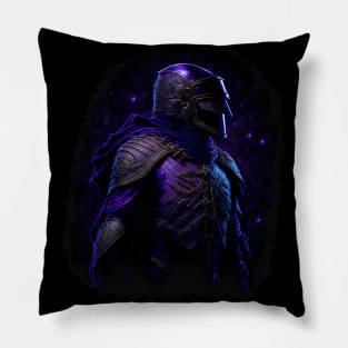 "Warrior of the Night: A Magical Warrior Embracing Splendor" Pillow