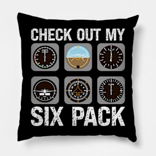 Check Out My Six Pack Pilot Aviation Flying Airplane Pillow