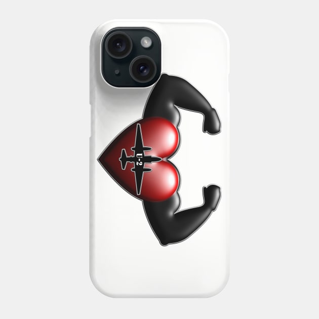 U2 spy plane flexing heart Phone Case by DrewskiDesignz