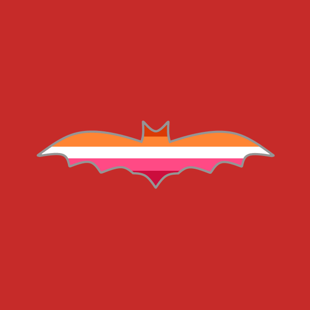 Lesbian Pride Flag: Halloween Bat by DisneyFanatic23