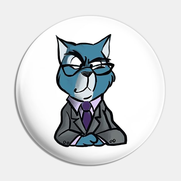 Talk Show Host Cat Pin by AlexandraBowmanArt