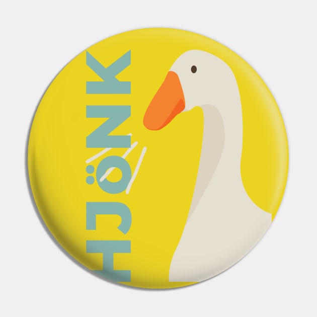 Hjonk - Goose Game - Honking Goose Pin by anycolordesigns