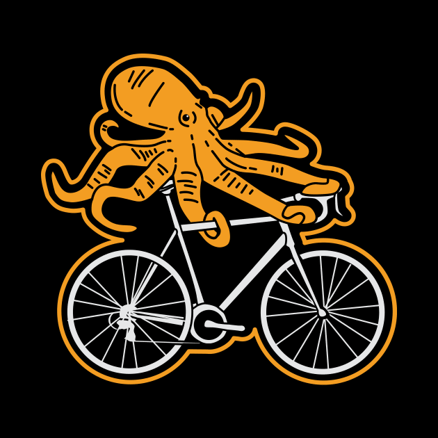 Funny Cycling T Shirt I octopus MTB gift by biNutz