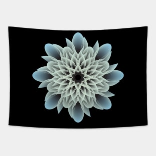 Beautiful White and Blue Artistic Flower Tapestry