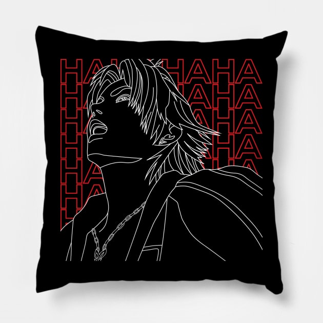 Laughing Tidus (White Outline) Pillow by inotyler