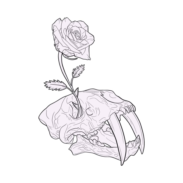 Skull and rose by theartsyeq