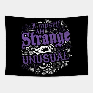 Strange and Unusual - Vintage Distressed Occult Witchcore Typography Tapestry