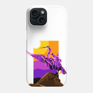 Purple Heron Bird Phone Case