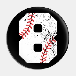 Kids 8th Birthday Baseball 8 Years Old Pin