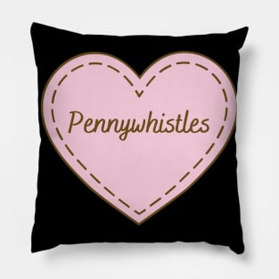I Love Pennywhistles Simple Heart Design Pillow