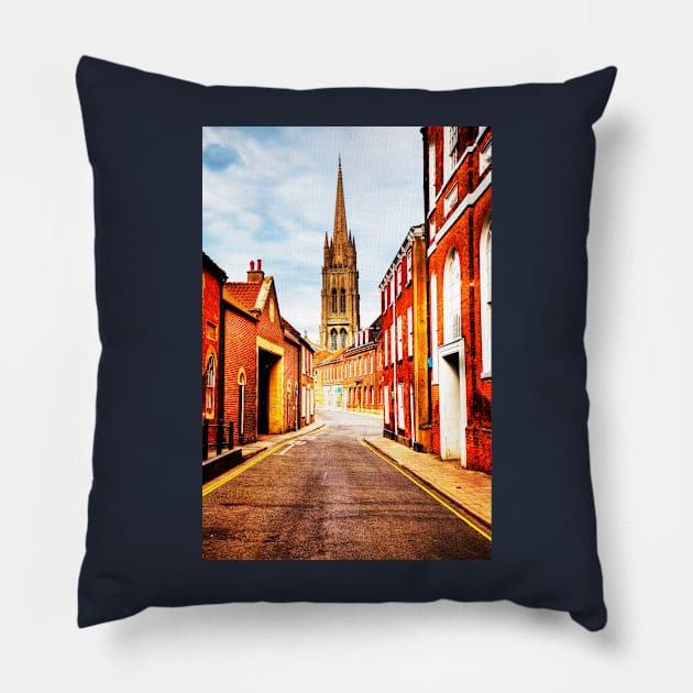 Louth Lincolnshire Church Spire Pillow by tommysphotos