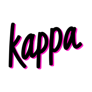 Greek Alphabet: kappa (black-pink) T-Shirt