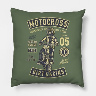 Motocross Dirt Racing Custom Engine 1985 Pillow