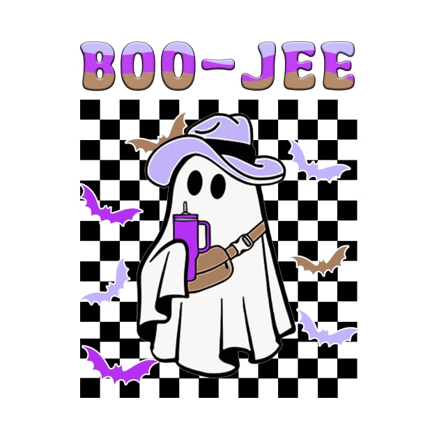 Spooky Season Cute Ghost Halloween Costume Boujee Boo-Jee by JennyArtist