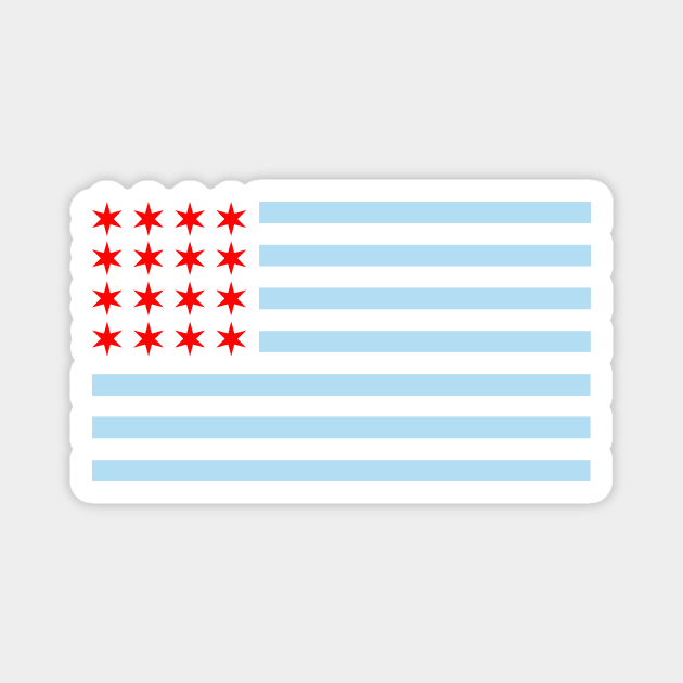 Chicago American Flag with Stars & Stripes Magnet by GreatLakesLocals