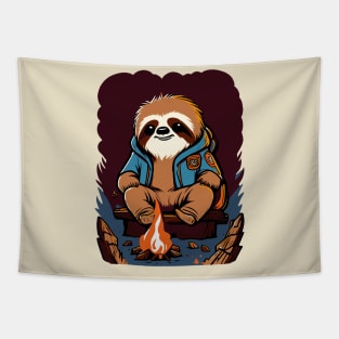 Campfire Sloth Tapestry