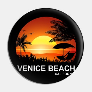 Venice Beach Summer  Vintage Palm Tree California Beach Pin