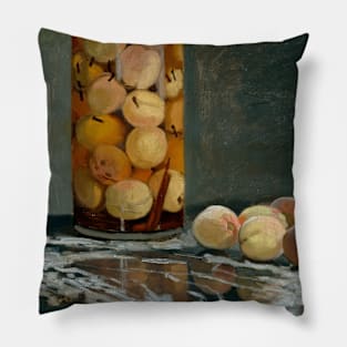 Jar of Peaches by Claude Monet Pillow