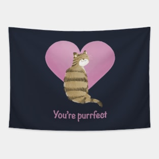 You’re purrfect cat and heart Tapestry