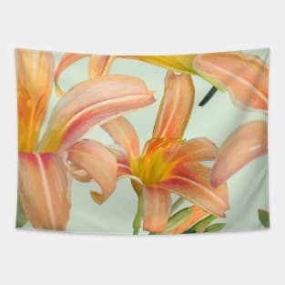 Tiger Lilies on Pale Green Tapestry