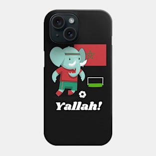 ⚽ Morroco Football, Cute Elephant Scores a Goal, يله! Team Spirit Phone Case