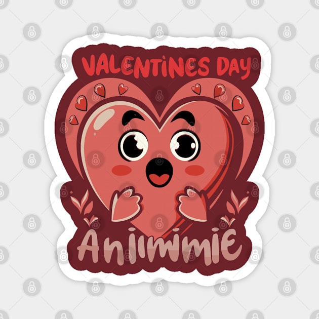 valentines day anime Magnet by designfurry 