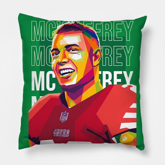 Christian McCaffrey Pillow by cool pop art house