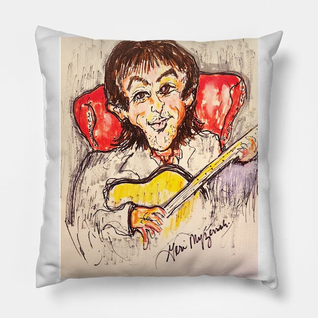 George Harrison Pillow by TheArtQueenOfMichigan 