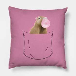 Peeking Pocket Pet - Capybara Blowing Bubblegum Pillow