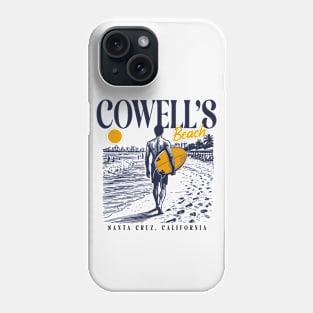 Vintage Surfing Cowell's Beach Santa Cruz, California // Retro Surfer Sketch // Surfer's Paradise Phone Case