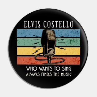 elvis name/ vintage microphone art Pin