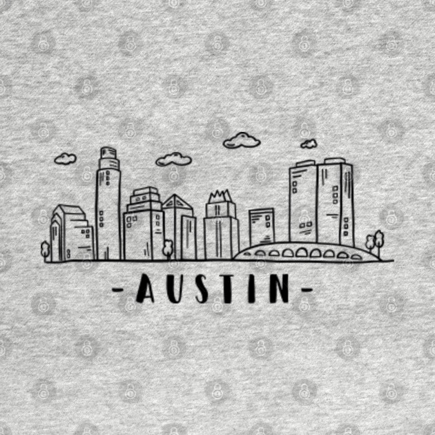 Discover Austin Texas Skyline Cityscape Travel - Austin - T-Shirt