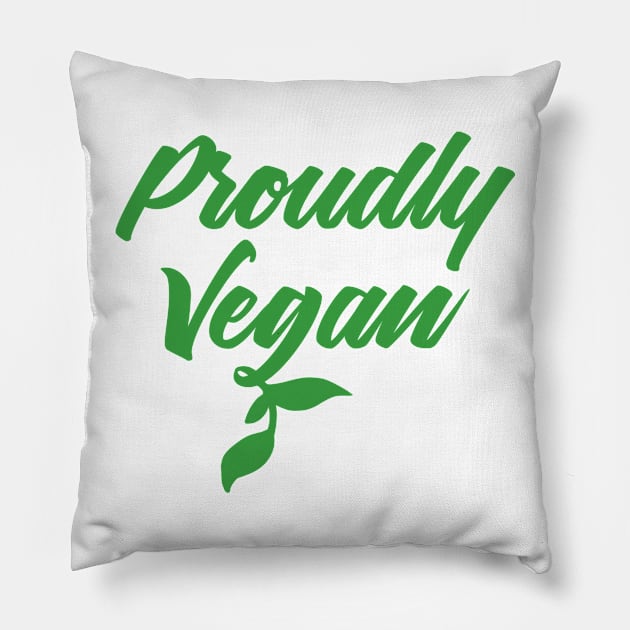 Proudly Vegan - Vegan, Veggies - D3 Designs Pillow by D3Apparels