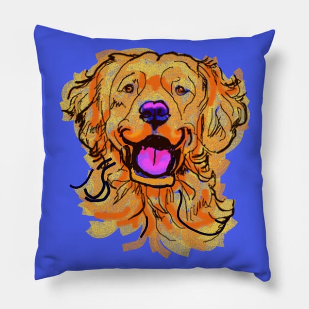 The Best Gold Dog in My Life Pillow by lalanny