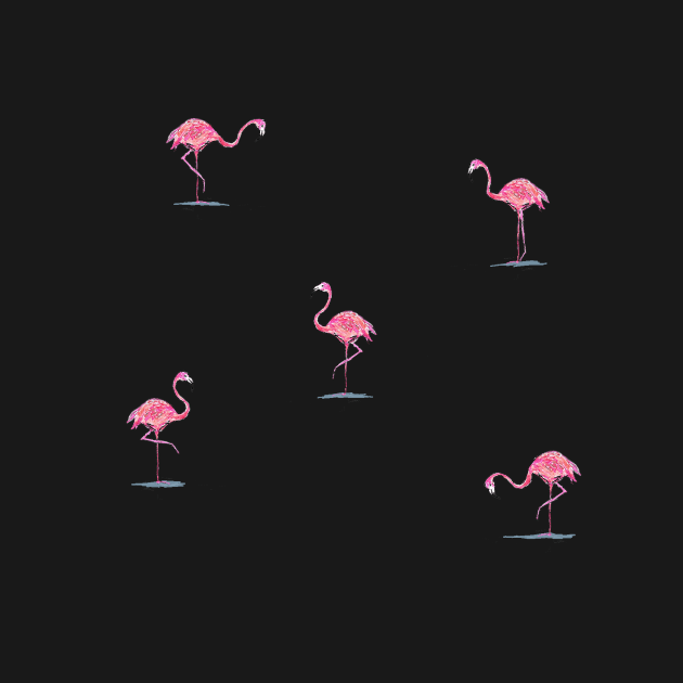 Flamingos print by Maddybennettart