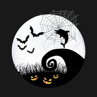 Dolphin and moon halloween T-Shirt