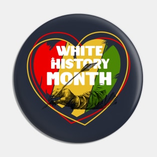 White Black History Month Love Pin